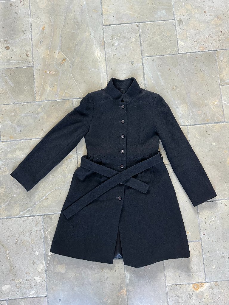 Bompard 100% Cashmere Coat Black Size S Minimalist Luxury Soft Wool Winter
